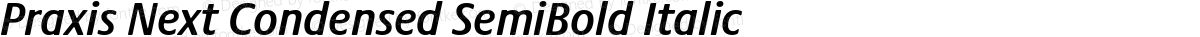 Praxis Next Condensed SemiBold Italic
