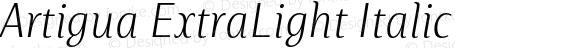 Artigua ExtraLight Italic