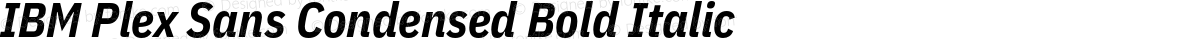 IBM Plex Sans Condensed Bold Italic