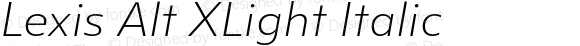 Lexis Alt XLight Italic