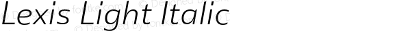 Lexis Light Italic