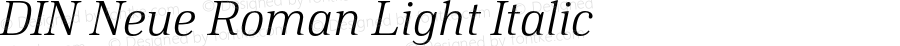 DIN Neue Roman Light Italic