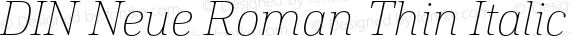 DIN Neue Roman Thin Italic