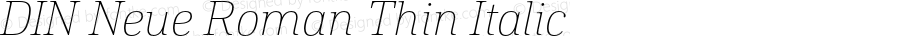 DIN Neue Roman Thin Italic