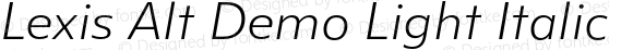 Lexis Alt Demo Light Italic