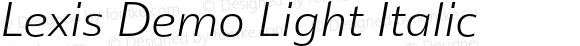 Lexis Demo Light Italic