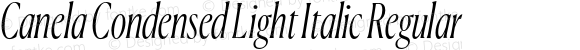 Canela Condensed Light Italic Regular
