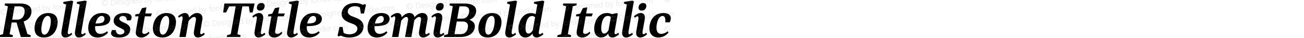 Rolleston Title SemiBold Italic