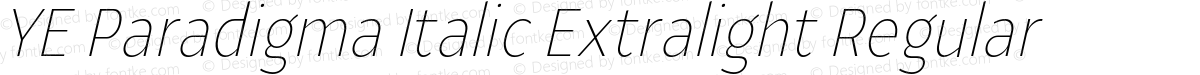 YE Paradigma Italic Extralight Regular