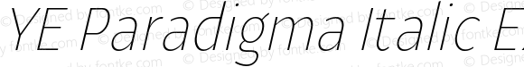 YE Paradigma Italic Extralight Regular