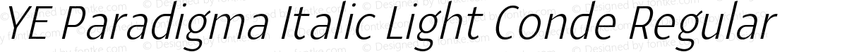 YE Paradigma Italic Light Conde Regular