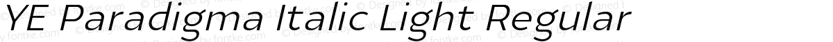 YE Paradigma Italic Light Regular