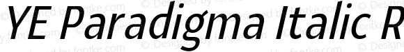 YE Paradigma Italic Regular Con Regular