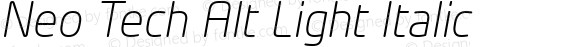 Neo Tech Alt Light Italic Version 1.00