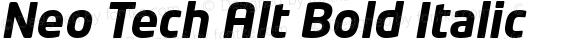 Neo Tech Alt Bold Italic Version 1.00