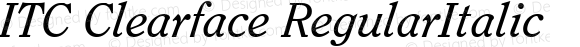 Clearface Regular Italic