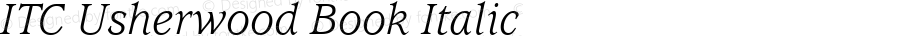 ITC Usherwood Book Italic