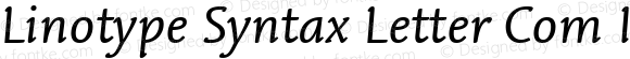 Linotype Syntax Letter Com Italic