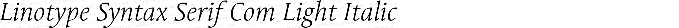 Linotype Syntax Serif Com Light Italic