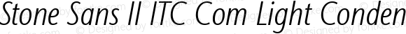 Stone Sans II ITC Com Light Condensed Italic
