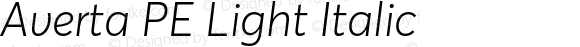 Averta PE Light Italic