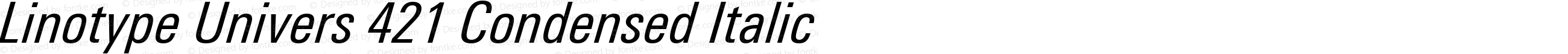 Linotype Univers 421 Condensed Italic