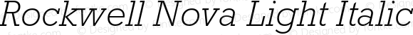 Rockwell Nova Light Italic