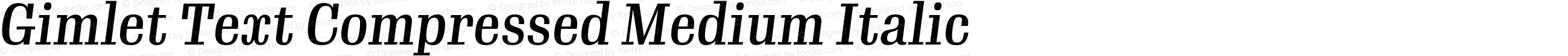 Gimlet Text Compressed Medium Italic