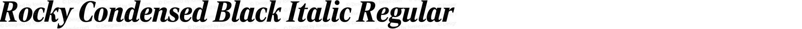 Rocky Condensed Black Italic Regular