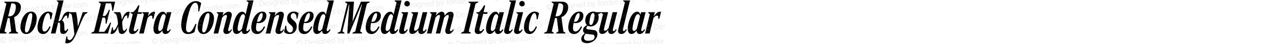 Rocky Extra Condensed Medium Italic Regular