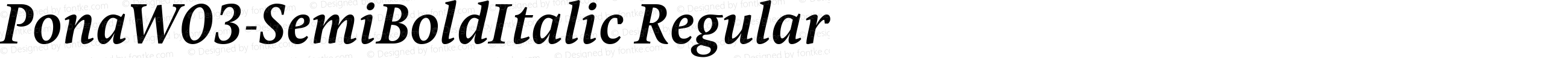 Pona W03 SemiBold Italic