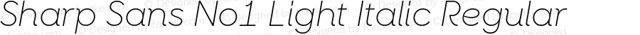 Sharp Sans No1 Light Italic Regular