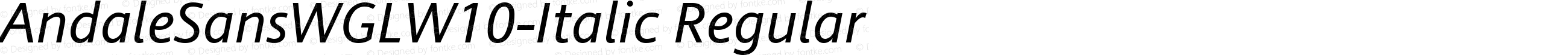 AndaleSansWGLW10-Italic Regular