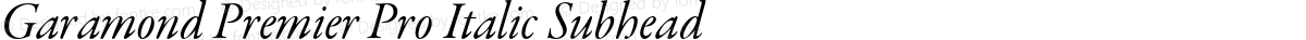 Garamond Premier Pro Italic Subhead