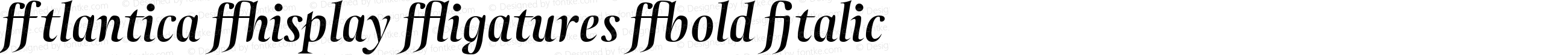 Atlantica Display Ligatures Bold Italic