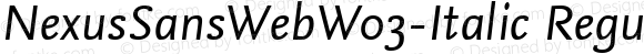 NexusSansWebW03-Italic Regular