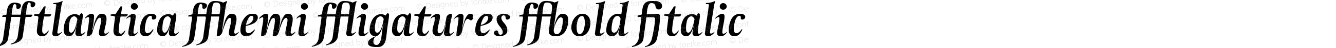 Atlantica Demi Ligatures Bold Italic