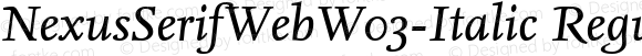 NexusSerifWebW03-Italic Regular
