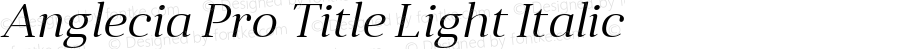 Anglecia Pro Title Light Italic Version 001.000