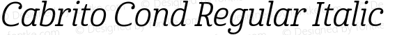 Cabrito Cond Regular Italic