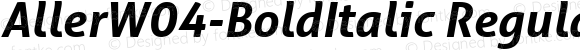 AllerW04-BoldItalic Regular Version 1.10