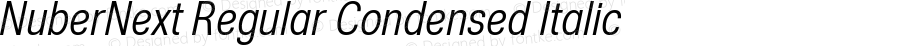 NuberNext Regular Condensed Italic