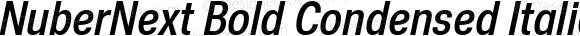 NuberNext Bold Condensed Italic