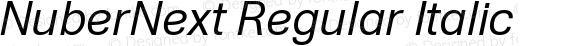 NuberNext Regular Italic