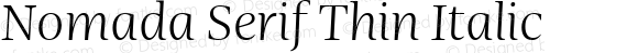 Nomada Serif Thin Italic