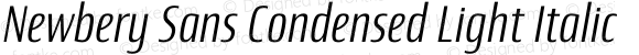 Newbery Sans Condensed Light Italic