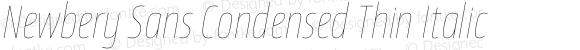 Newbery Sans Condensed Thin Italic