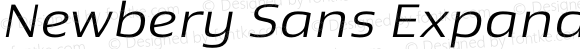 Newbery Sans Expanded Light Italic