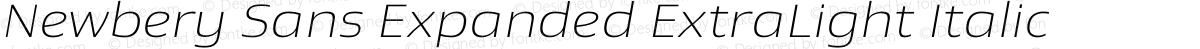 Newbery Sans Expanded ExtraLight Italic