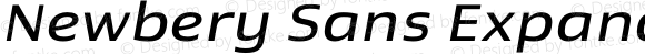 Newbery Sans Expanded Regular Italic
